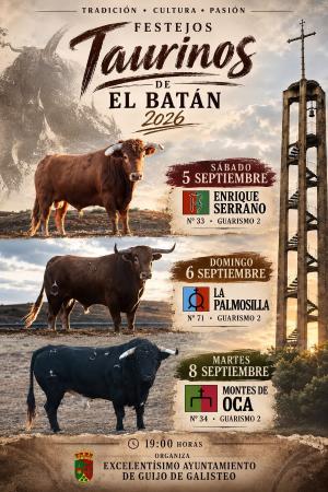 Imagen CARTEL OFICIAL DE LOS FESTEJOS TAURINOS — EL BATÁN 2026